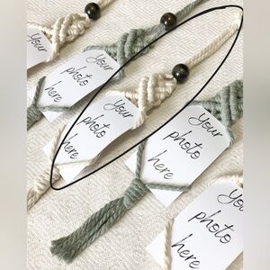 Macrame photo holder ivory off white for instax pictures